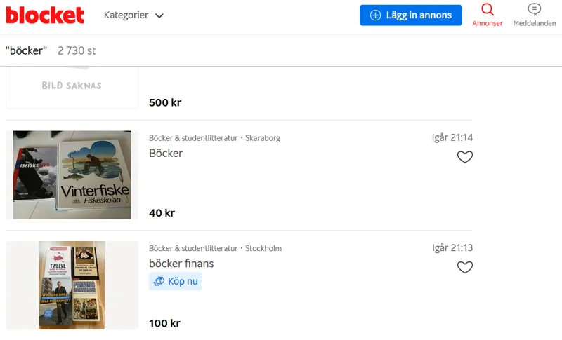 Var kan man köpa begagnade böcker